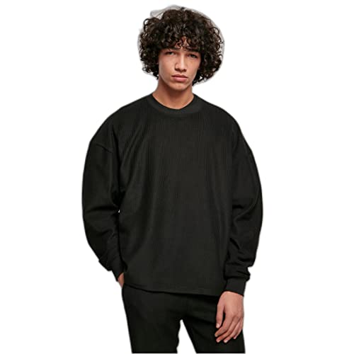 Urban Classics Men's TB4926-Rib Terry Boxy Crew Sweatshirt, Black, 3XL von Urban Classics