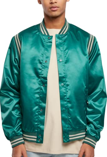 Urban Classics Men's TB4972-Satin College Jacket Jacke, Green, L von Urban Classics