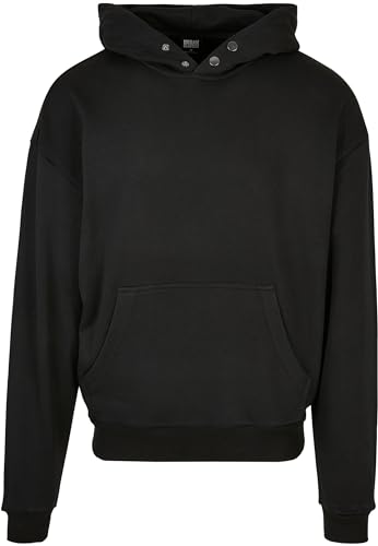 Urban Classics Men's TB5573-Snap Hoody Sweatshirt, Black, L von Urban Classics