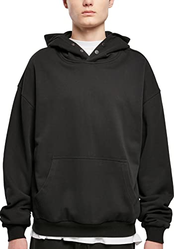 Urban Classics Men's TB5573-Snap Hoody Sweatshirt, Black, S von Urban Classics