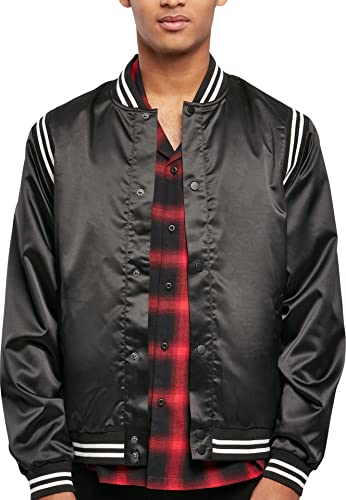 Urban Classics Herren Satin College Jacket Black, 4XL von Urban Classics
