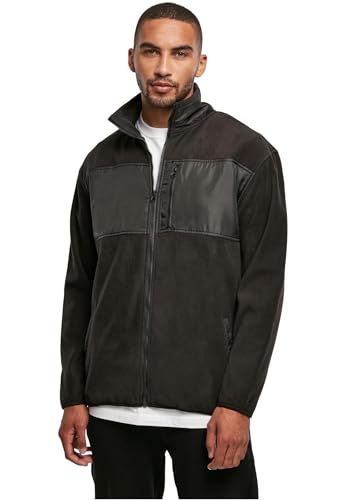 Urban Classics Herren Patched Micro Fleece Jacket M Black von Urban Classics