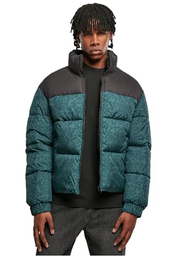 Urban Classics Herren AOP Retro Puffer Jacket 3XL Bottlegreen damast AOP von Urban Classics