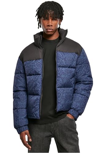 Urban Classics Herren AOP Retro Puffer Jacket XXL darkblue damast AOP von Urban Classics
