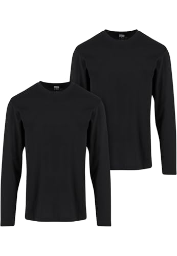 Urban Classics Men's TB7044A-Basic Longsleeve 2-Pack T-Shirt, Black+Black, 58 Urban Classics Men's TB7044A-Basic Longsleeve 2-Pack T-Shirt, Black+Black, 58 von Urban Classics