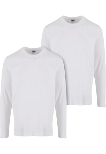 Urban Classics Basic Longsleeve 2-Pack White+White, S von Urban Classics