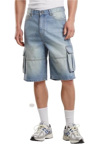 Urban Classics Relaxed Denim Cargo Shorts New Light Blue Dirty Washed, 33 Urban Classics Relaxed Denim Cargo Shorts New Light Blue Dirty Washed, 33 von Urban Classics