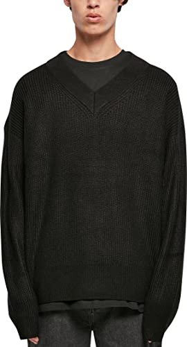 Urban Classics Men's TB5548-V-Neck Sweater Sweatshirt, Black, XL von Urban Classics