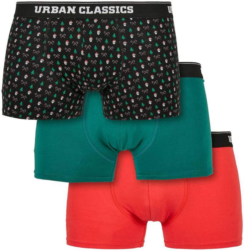 Urban Classics Organic X-Mas Boxer Shorts 3-Pack Boxershort rot grün in M von Urban Classics