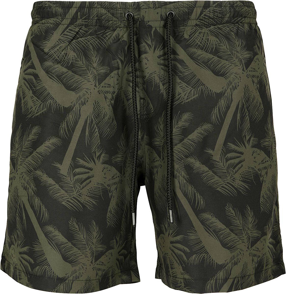 Urban Classics Pattern Swim Shorts Palm Badeshort schwarz oliv in S von Urban Classics