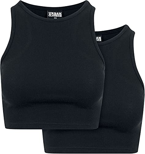 Urban Classics Pre-Pack Ladies Cropped Rib Top 2-Pack Frauen Top schwarz M von Urban Classics