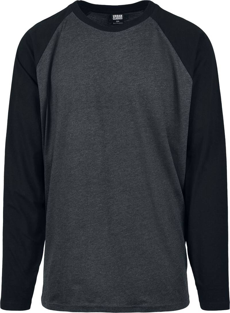Urban Classics Raglan Contrast Longsleeve Langarmshirt grau charcoal in M von Urban Classics