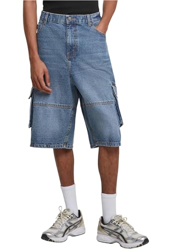 Urban Classics Relaxed Denim Cargo Shorts mid deep Blue Washed, 38 von Urban Classics