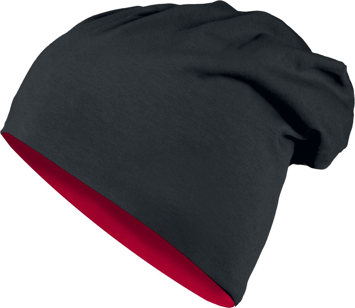 Urban Classics - Reversible Jersey Beanie - Mütze - schwarz|rot - EMP Exklusiv! von Urban Classics