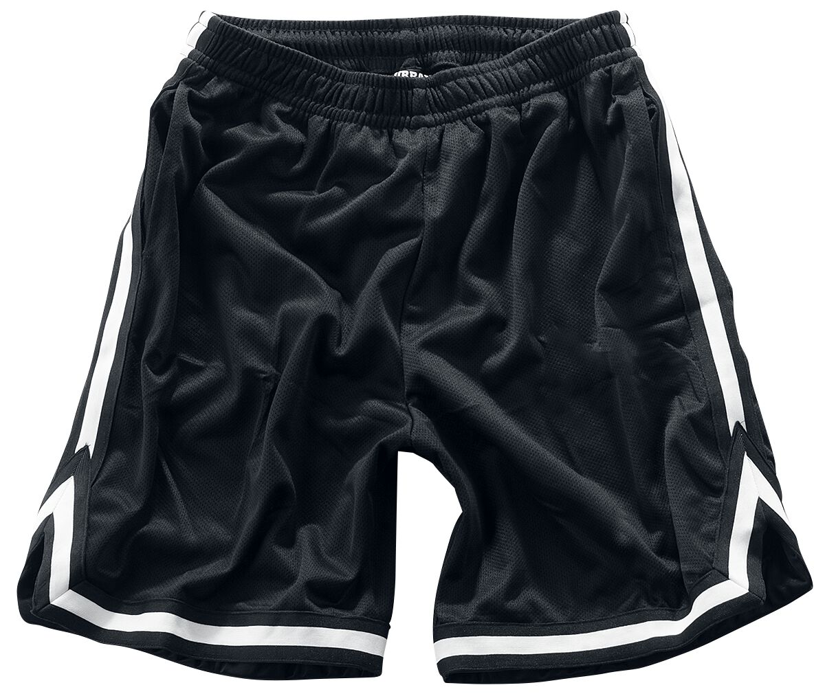 Urban Classics Short - Stripes Mesh Shorts - S bis 3XL - für Männer - Größe XL - schwarz/weiß von Urban Classics