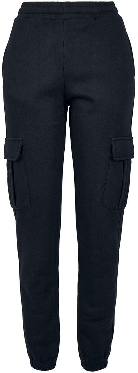 Urban Classics Stoffhose - Ladies High Waist Cargo Sweat Pants - XS bis 4XL - für Damen - Größe 4XL - schwarz von Urban Classics