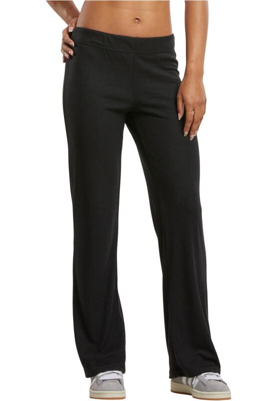 Urban Classics Stoffhose - Ladies Rib Pants - XS bis XL - für Damen - Größe M - schwarz von Urban Classics