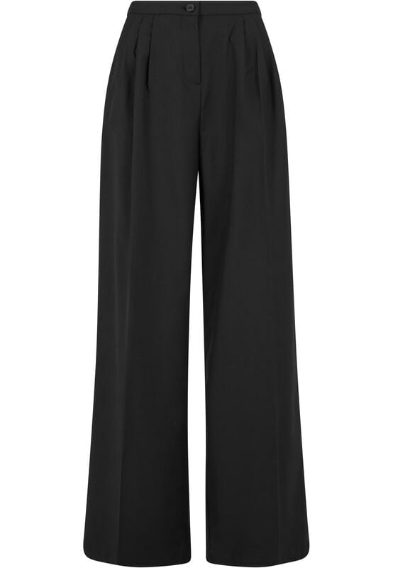 Urban Classics Stoffhose - Ladies Wide Leg Pants - 27 bis 32 - für Damen - Größe 31 - schwarz von Urban Classics
