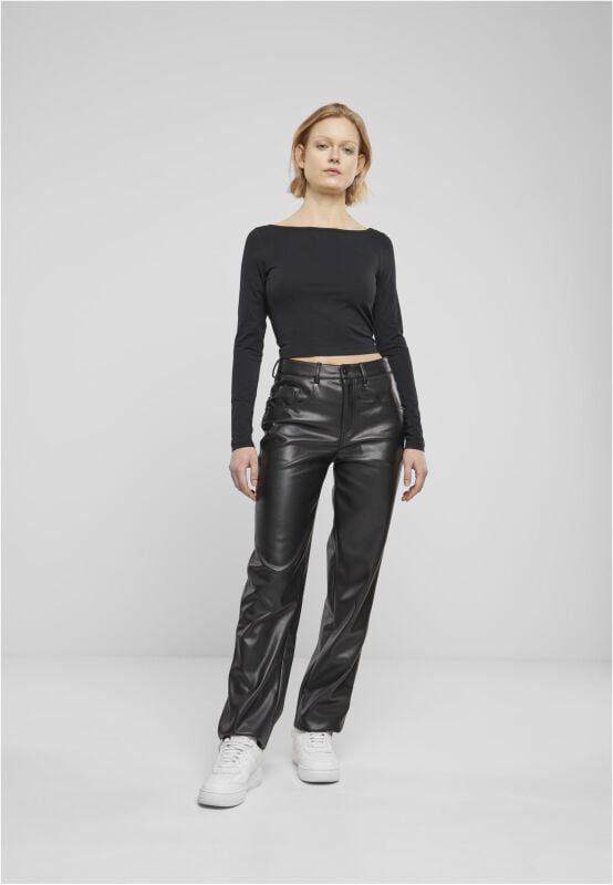 Urban Classics Stoffhose - Ladies Wide Leg Trousers - W27L32 bis W32L32 - für Damen - Größe W27L32 - schwarz von Urban Classics
