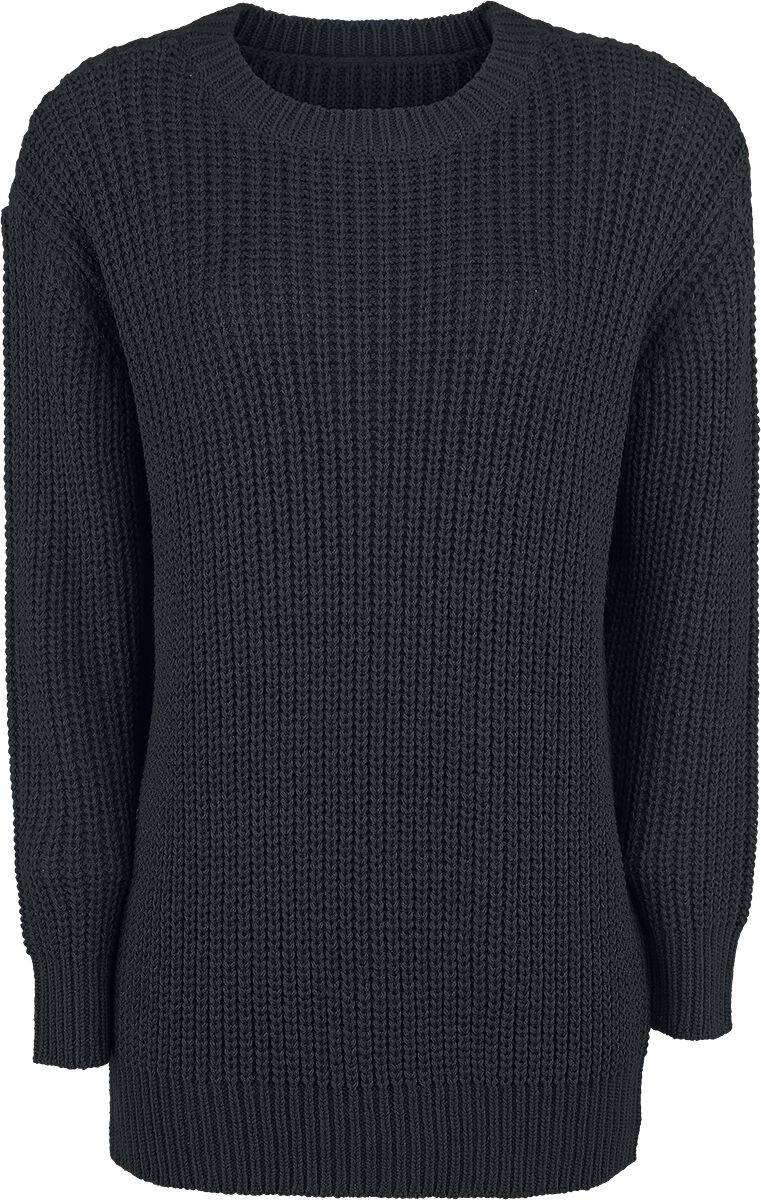 Urban Classics Strickpullover - Ladies Basic Crew Sweater - XS bis XL - für Damen - Größe S - schwarz von Urban Classics