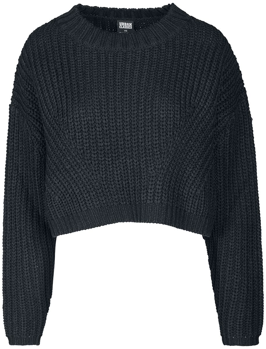 Urban Classics Strickpullover - Ladies Wide Oversize Sweater - XS bis XL - für Damen - Größe L - schwarz von Urban Classics