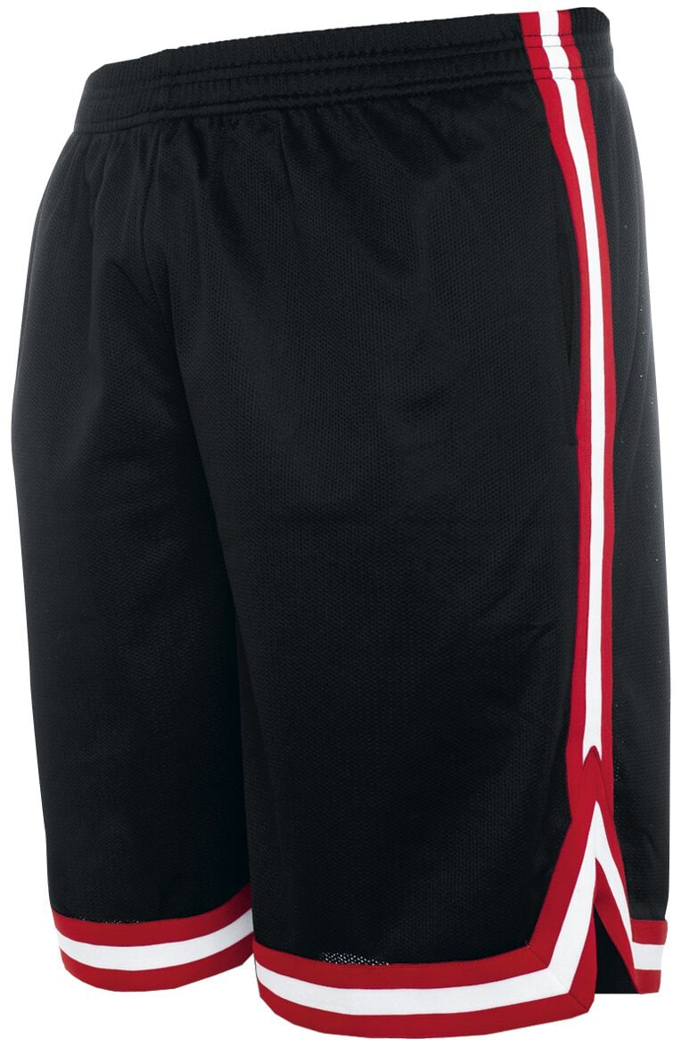 Urban Classics Stripes Mesh Shorts Short schwarz rot in 3XL von Urban Classics