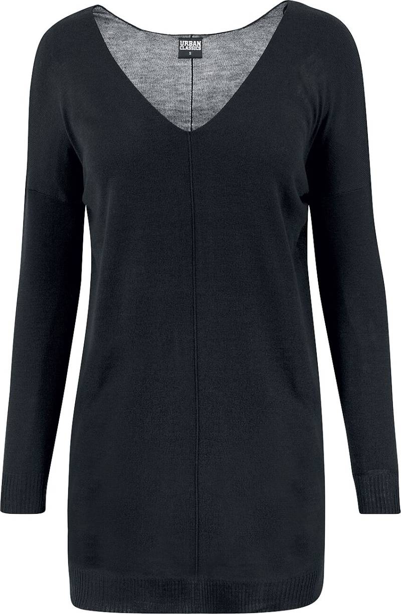 Urban Classics Sweatshirt - Ladies Fine Knit Oversize V-Neck Sweater - S bis 4XL - für Damen - Größe L - schwarz Urban Classics Sweatshirt - Ladies Fine Knit Oversize V-Neck Sweater - S bis 4XL - für Damen - Größe L - schwarz von Urban Classics