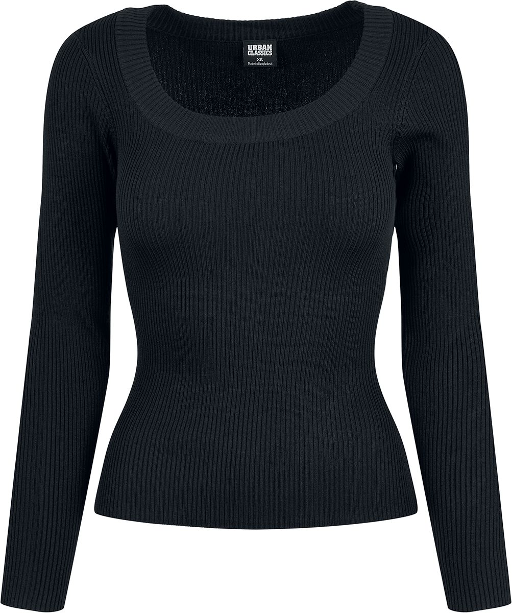 Urban Classics Sweatshirt - Ladies Wide Neckline Sweater - S bis XL - für Damen - Größe L - schwarz von Urban Classics