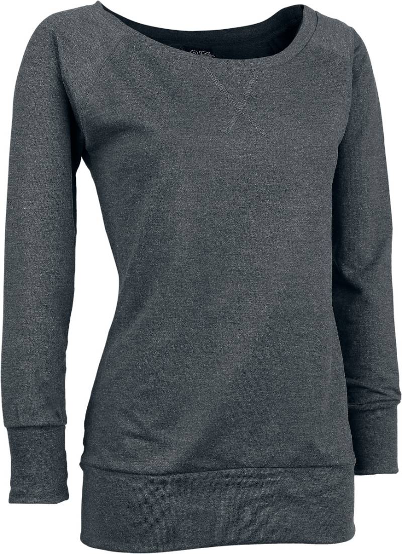 Urban Classics Sweatshirt - Ladies Wideneck Crewneck - S bis 3XL - für Damen - Größe 3XL - charcoal von Urban Classics