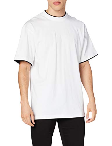 Urban Classics TB029A Herren T-shirt Bekleidung Contrast, Mehrfarbig (Wht/Blk 224), Medium von Urban Classics