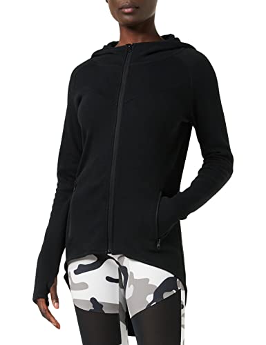 Urban Classics Damen Kapuzenpullover Ladies Athletic Interlock Zip Hoody, Gr. X-Small, Schwarz (Black 7) von Urban Classics
