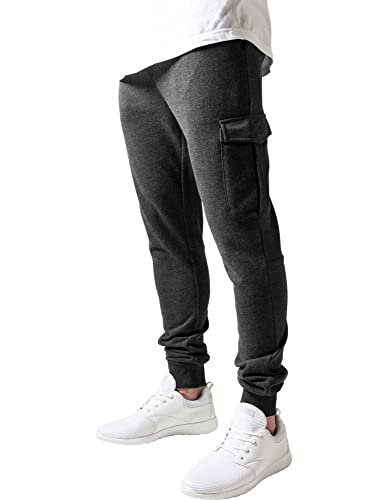 Urban Classics TB1395 Herren Hose Fitted Cargo Sweatpants Grau (Charcoal 91), W30/L31 (Herstellergröße: S) von Urban Classics