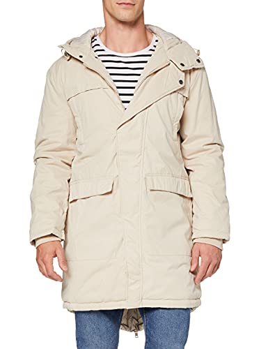 Urban Classics TB1461 Herren Parka Jacke, Cotton Peached Canvas Parka , Gr. Medium (Herstellergröße: Medium), Elfenbein (sand 208) von Urban Classics