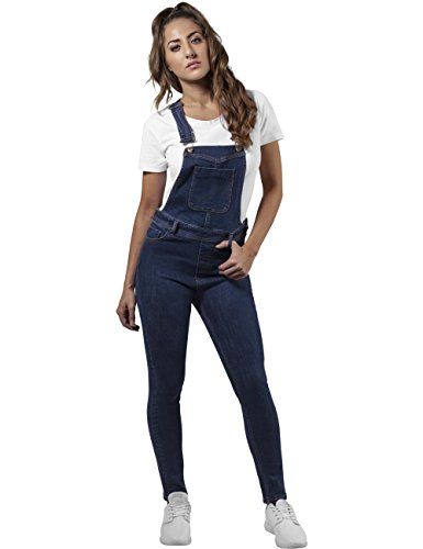 Urban Classics TB1537 Damen Skinny Latzhose Ladies Dungaree, Gr. Medium, Schwarz (acid black 706) von Urban Classics