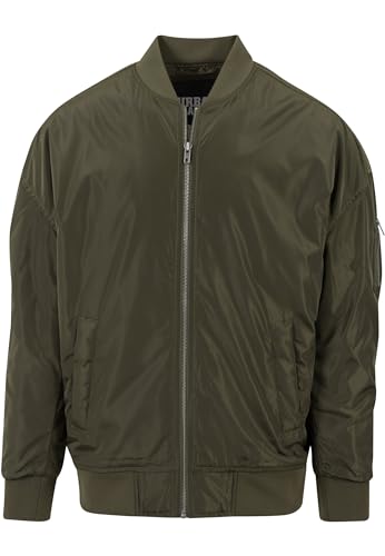Urban Classics Herren Bomber Jacke Oversized Bomber Jacket TB1619, Gr. Large, Grün (Darkolive 551) von Urban Classics