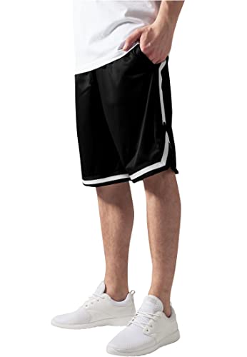 Urban Classics Herren Stripes Mesh Shorts, Mehrfarbig (blkblkwht 52), S von Urban Classics