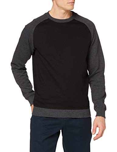 Urban Classics TB546, Herren 2-Tone Raglan Crewneck, Mehrfarbig (Blk/Cha 445), XX-Large von Urban Classics