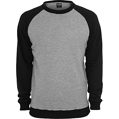 Urban Classics TB546, Herren 2-Tone Raglan Crewneck, Mehrfarbig (Gry/Blk 119), XX-Large von Urban Classics