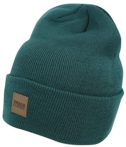 Urban Classics TB626 Unisex Strickmütze Leatherpatch Long Beanie Jasper, One Size (Herstellergröße: one size) von Urban Classics