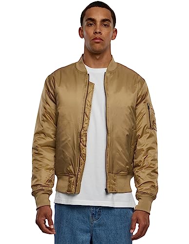 Urban Classics TB861 Herren Jacke - Basic Bomber Jacket, Beige (beige 3), Gr. Large von Urban Classics