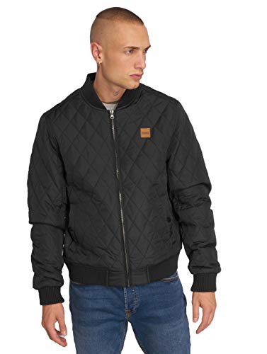 Urban Classics TB862 Herren Steppjacke - Diamond Quilt Nylon Jacke - Ideal als Übergangsjacke, Schwarz (black 7), Gr. XX-Large von Urban Classics