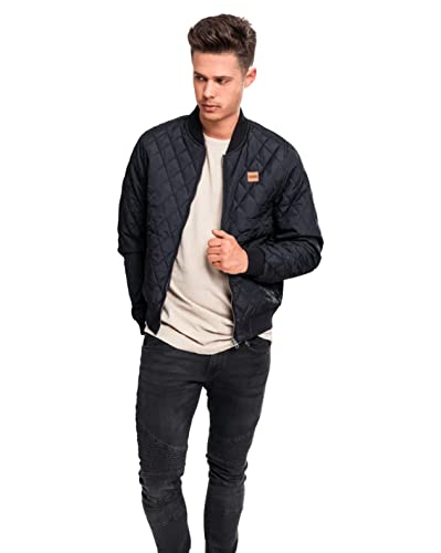Urban Classics TB862 Herren Steppjacke - Diamond Quilt Nylon Jacke - Ideal als Übergangsjacke, Schwarz (black 7), Gr. XXL von Urban Classics