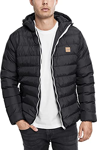 Urban Classics Herren Basic Bubble Jacket Jacke mit Kapuze, Schwarz (blkwhtblk), Größe XXL von Urban Classics