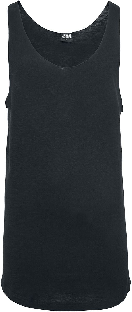 Urban Classics Tank-Top - Long Shaped Open Edge Loose Tank - M bis L - für Männer - Größe L - schwarz von Urban Classics
