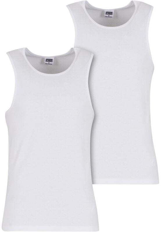 Urban Classics Tank-Top - Ribbed Undershirt 2-Pack - S bis XXL - für Männer - Größe XXL - weiß von Urban Classics