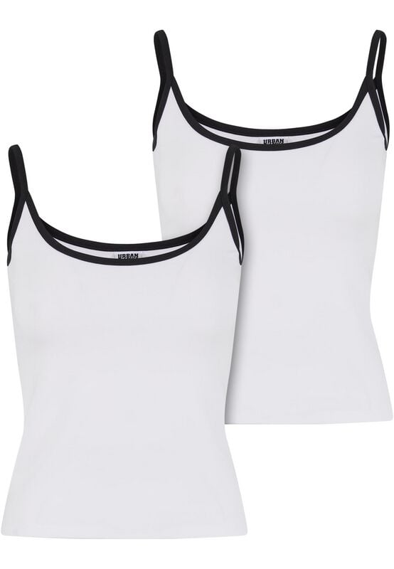 Urban Classics Top - Ladies Contrast Basic Top 2er Pack - XS bis XL - für Damen - Größe XS - weiß/schwarz Urban Classics Top - Ladies Contrast Basic Top 2er Pack - XS bis XL - für Damen - Größe XS - weiß/schwarz von Urban Classics