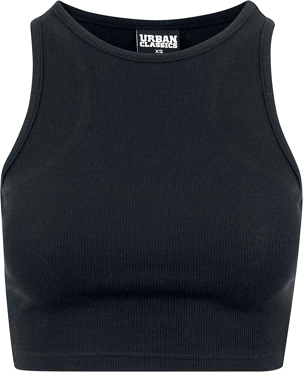 Urban Classics Top - Ladies Cropped Rib Top - XS bis XL - für Damen - Größe L - schwarz von Urban Classics