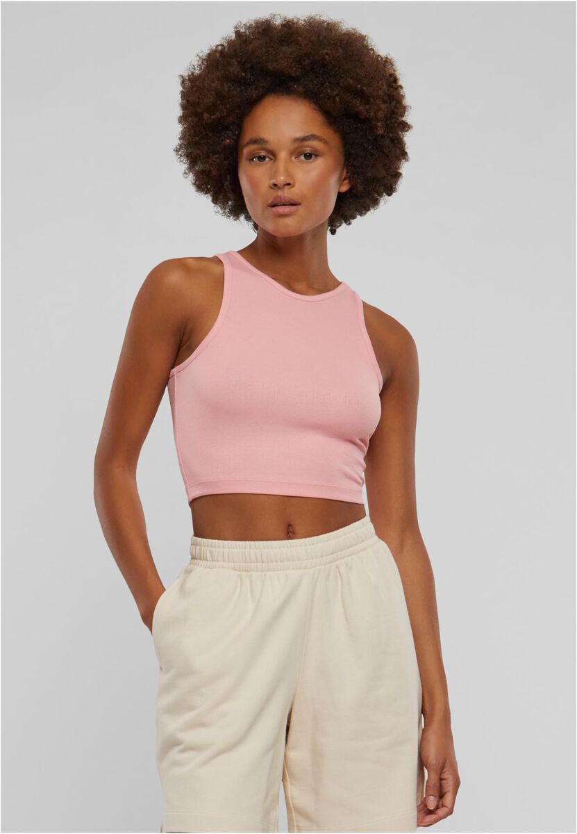 Urban Classics Top - Ladies Cropped Rib Top - XS bis XL - für Damen - Größe XL - rosa von Urban Classics