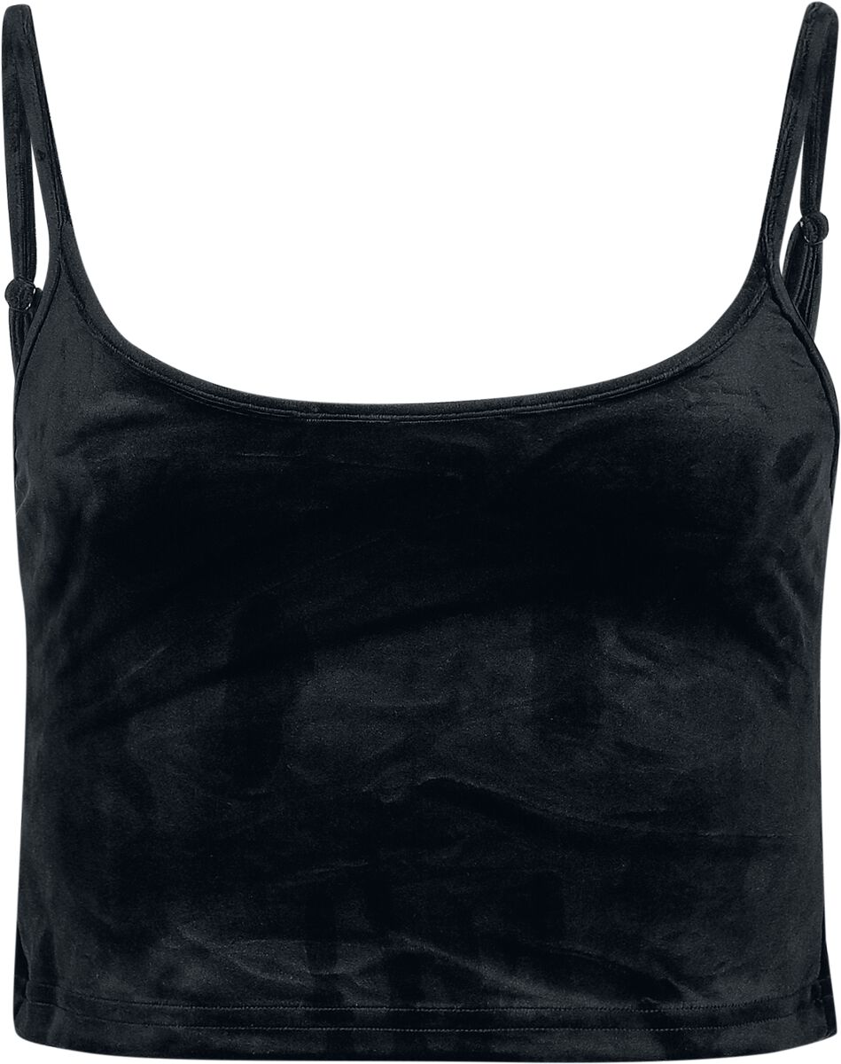 Urban Classics Top - Ladies Short Velvet Top - XS bis 5XL - für Damen - Größe XXL - schwarz von Urban Classics
