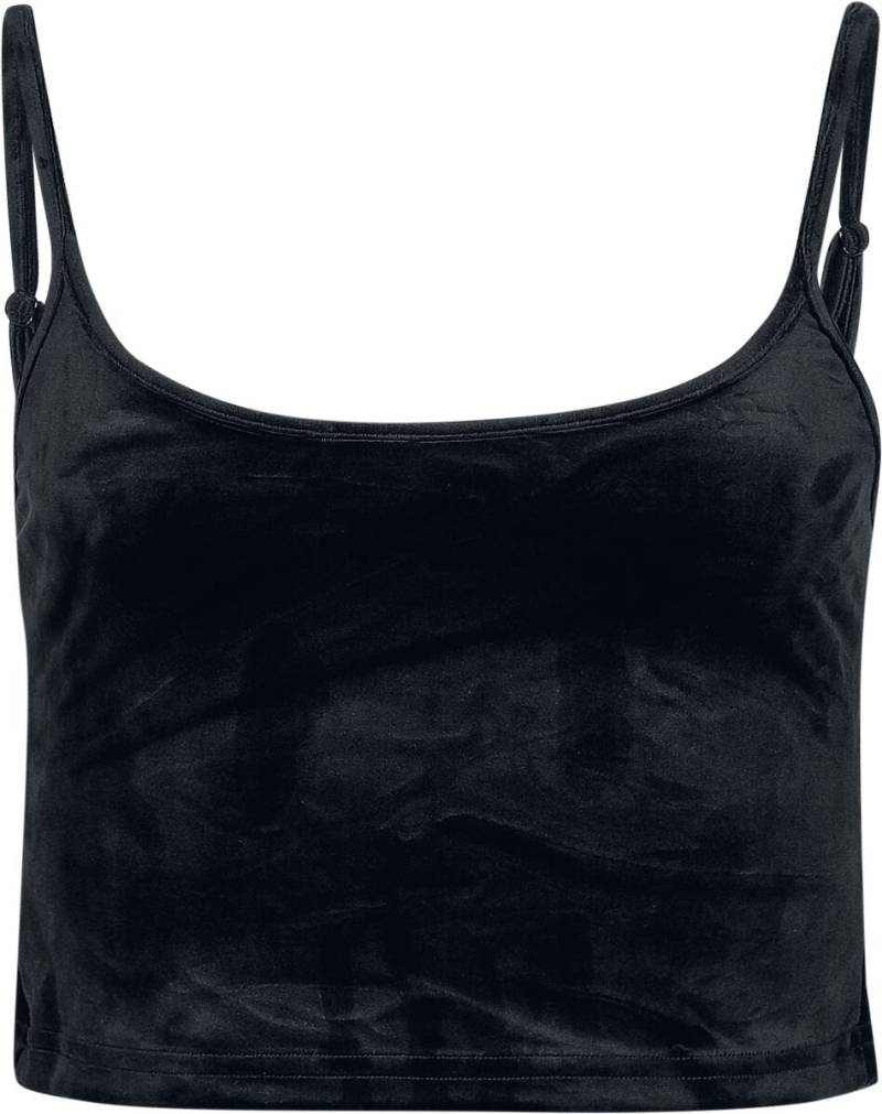 Urban Classics Top - Ladies Short Velvet Top - XS bis 5XL - für Damen - Größe XXL - schwarz von Urban Classics